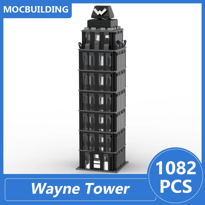 웨인 타워 모델 Moc 빌딩 블록 Diy 조립 벽돌 건축 교육 창의적 수집 디스플..