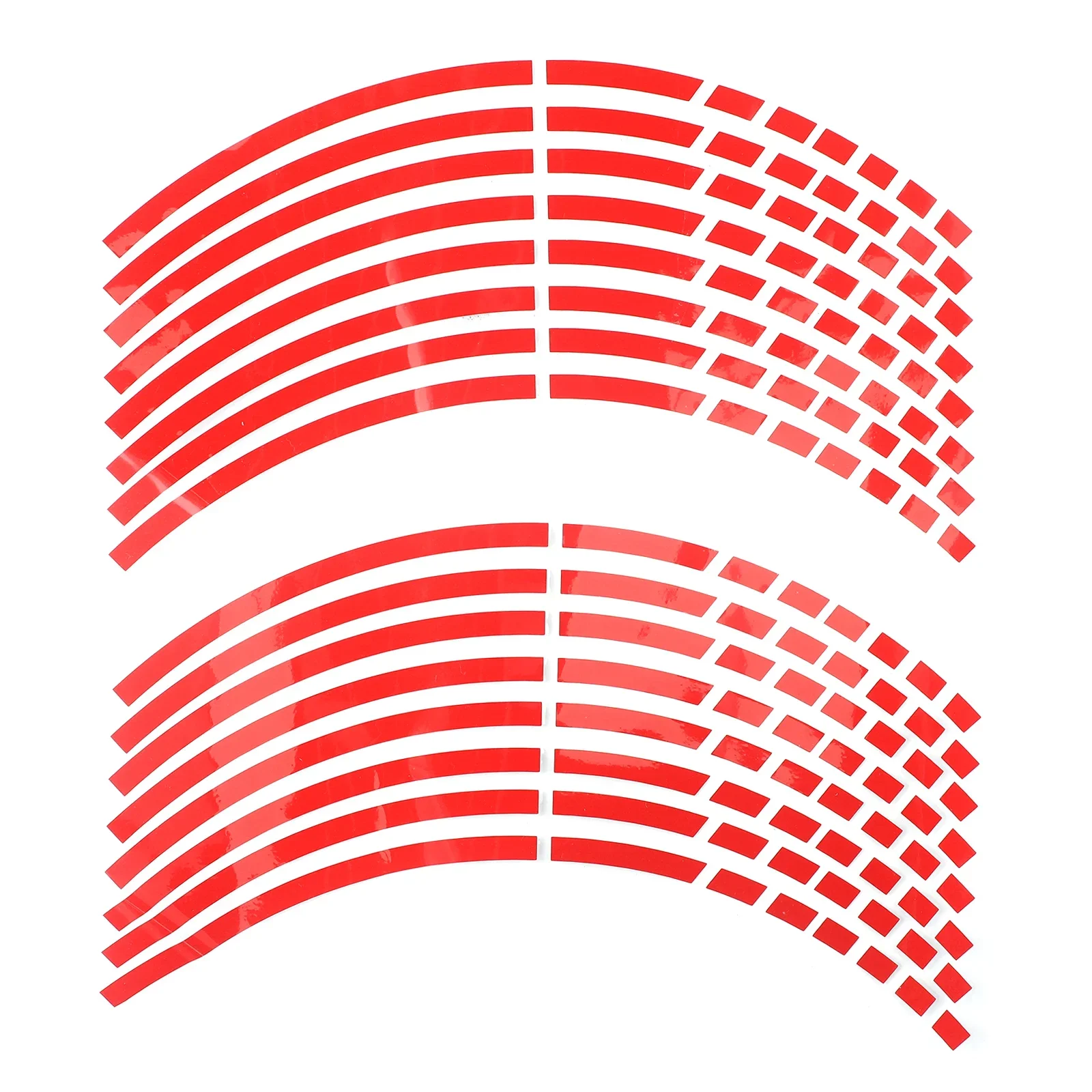 

16pcs Red 18“ Universal Car Wheel Tire Sticker Reflective Edge Strip Wheel Rim Sticker Reflective Rim Strips Tape Decal