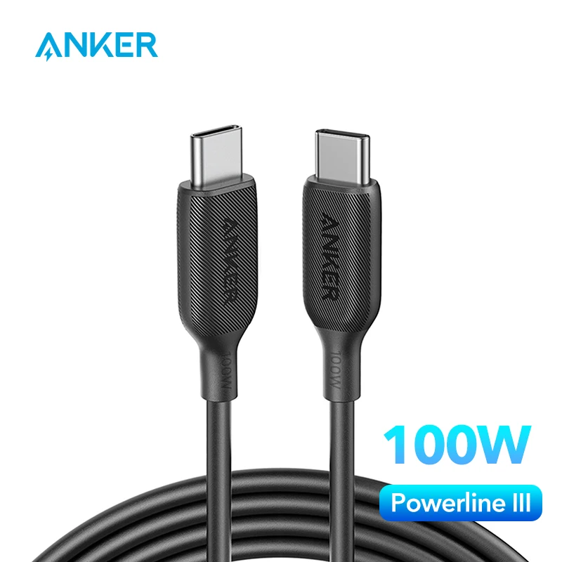 Cavo Anker Powerline Iii Tipo C Cavo Di Ricarica Da Usb C A Usb C Da 100W Cavo Di Ricarica Di Tipo C 2.0 Per Caricabatterie Rapido Macbook Pro