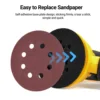 5-Inch Random Orbital Sander 12000RPM 6 Variable Speed Sander Machine High Performance Dust Collection System for Woodworking 5