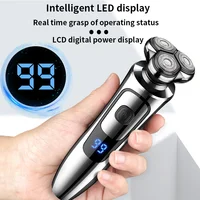 Electric Shaver Man Rechargeable Razor Shaving Knife Whisker Knife Household Portable Floating Three Tip Water Wash 5