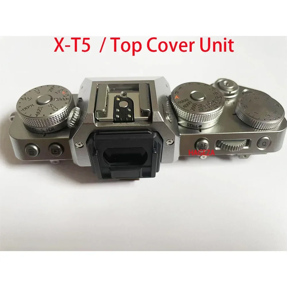 Fujifilm X-T5 용 실버 탑 커버 XT5 탑 케이스 셔터 버튼 기능 모드 다이얼 뷰 파인더 핫슈 카메라 수리 부품
