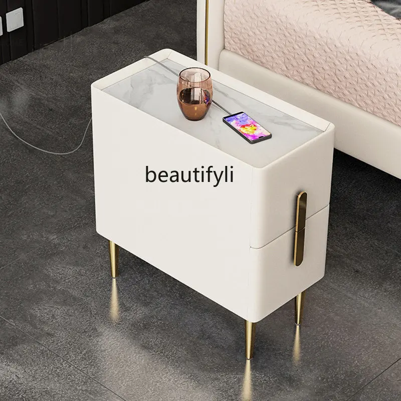 

Stone Plate Bedside Table Simple Modern Locker Mini Small Bedside Cabinet