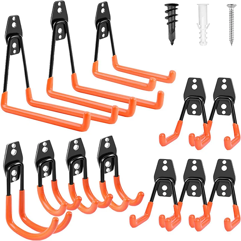 Garage heavy-duty hook set storage with heavy garden tools bicycle metal hook hook wall-mounted non-slip storage hook wall hook