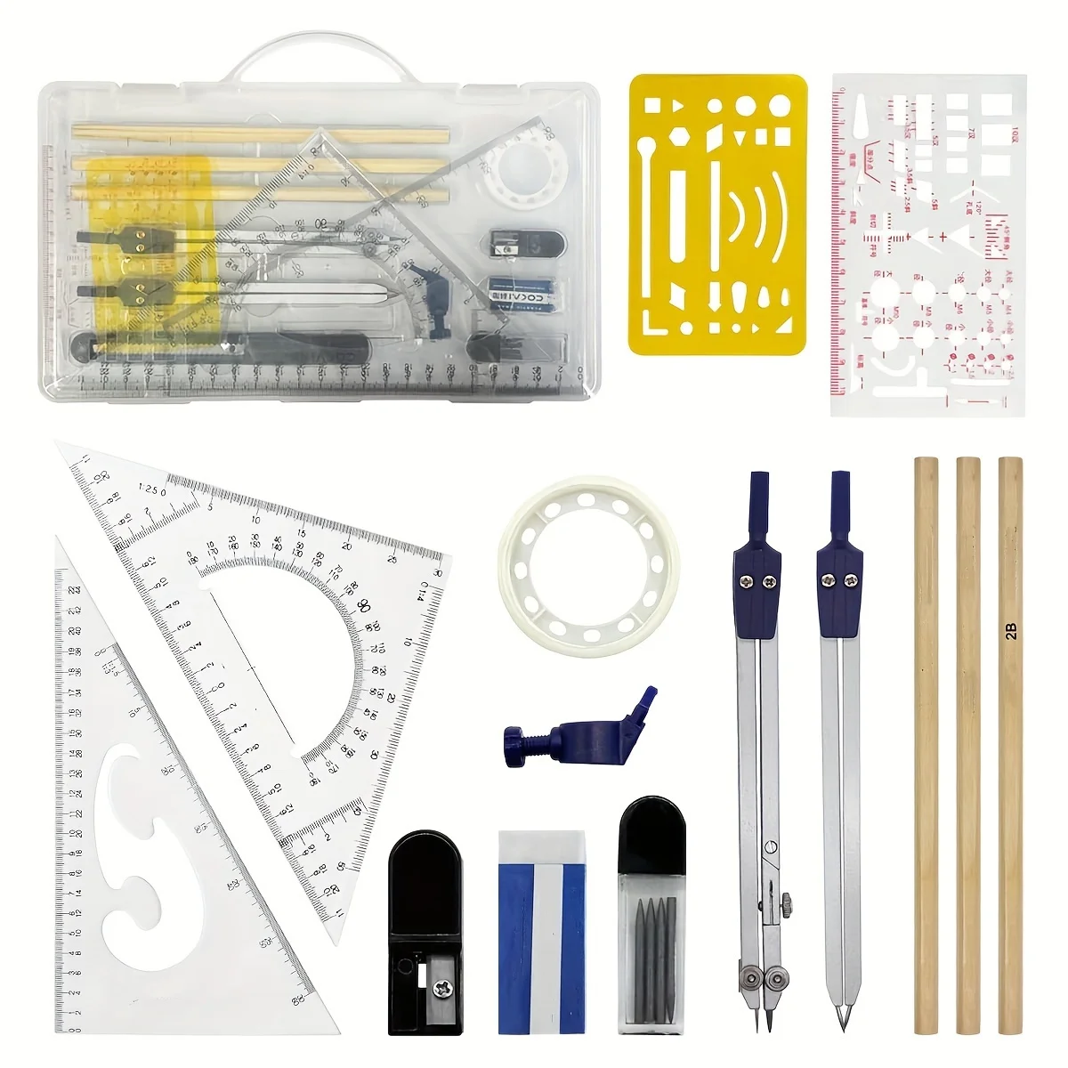 1PC multifunctional transparent suitcase drawing template for architects, engineers, DIY handymen, drafters, builders, roofers,