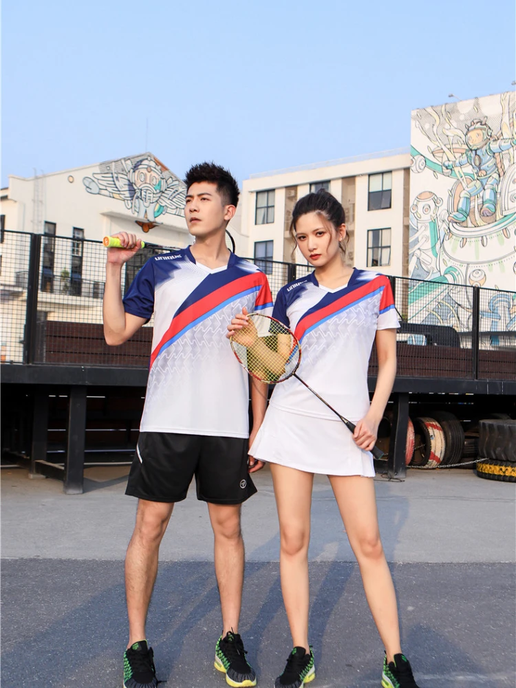 New Sports Women Men Badminton Short Sleeve Suits Tennis Shirt Shorts Table Tennis Shirts Competition Training Suits Sportswear