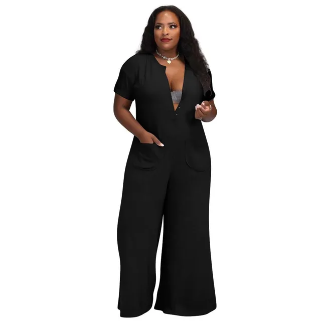 Plus Size Pajamas Casual Women Clothing Rompers Wide Leg Pants Loose  Jumpsuit With Pockets Home Wear Jump Suits Wholesale Items -  Rompersu0026playsuits - AliExpress