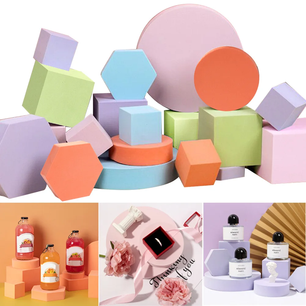 White Geometric Foam Photography Props - Three-Dimensional Cube Backdrop