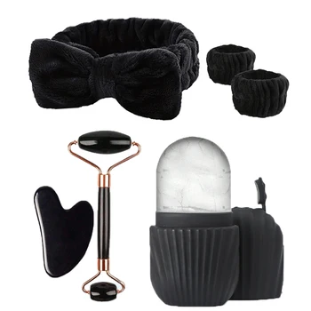 6-Piece Ice Roller Facial Skin Care Set – Face Ice Roller, Scraping Massage Tool, Face Washing Brush & Skin Care Kit for Cooling, Lifting & Daily Beauty Routine