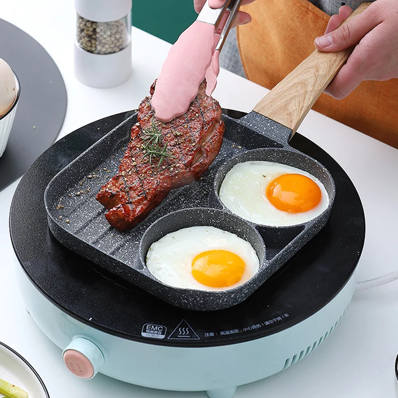 Nonstick Divided Grill, 4 Section Egg Frying Pan Griddle Pan/Skillet,  Breakfast Pan Meal Skillet Pancake Omelet Pans, Aluminum Griddle Divided  Pan