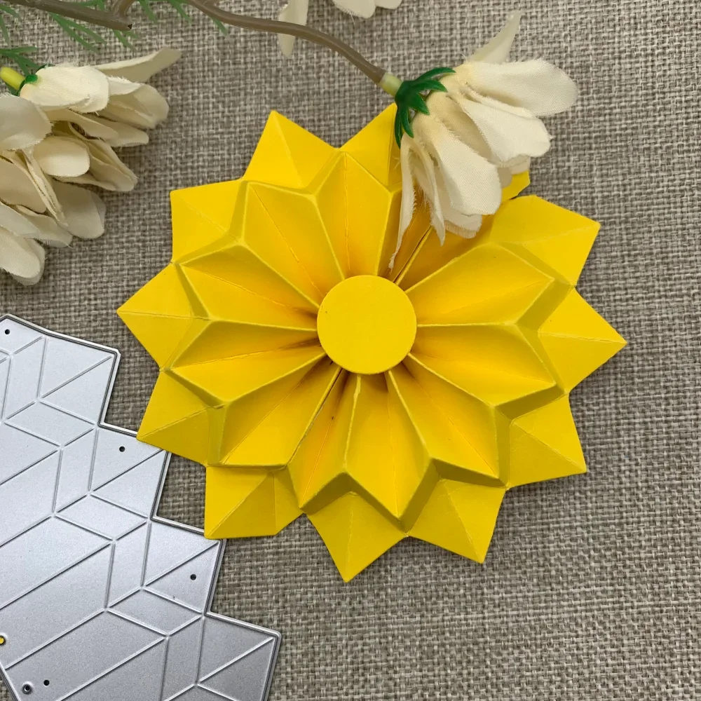 3D gefaltete Blumen Metall-Stanzformen Schablonen für DIY Scrapbooking Dekorative Prägung Handarbeit Stanzschablone