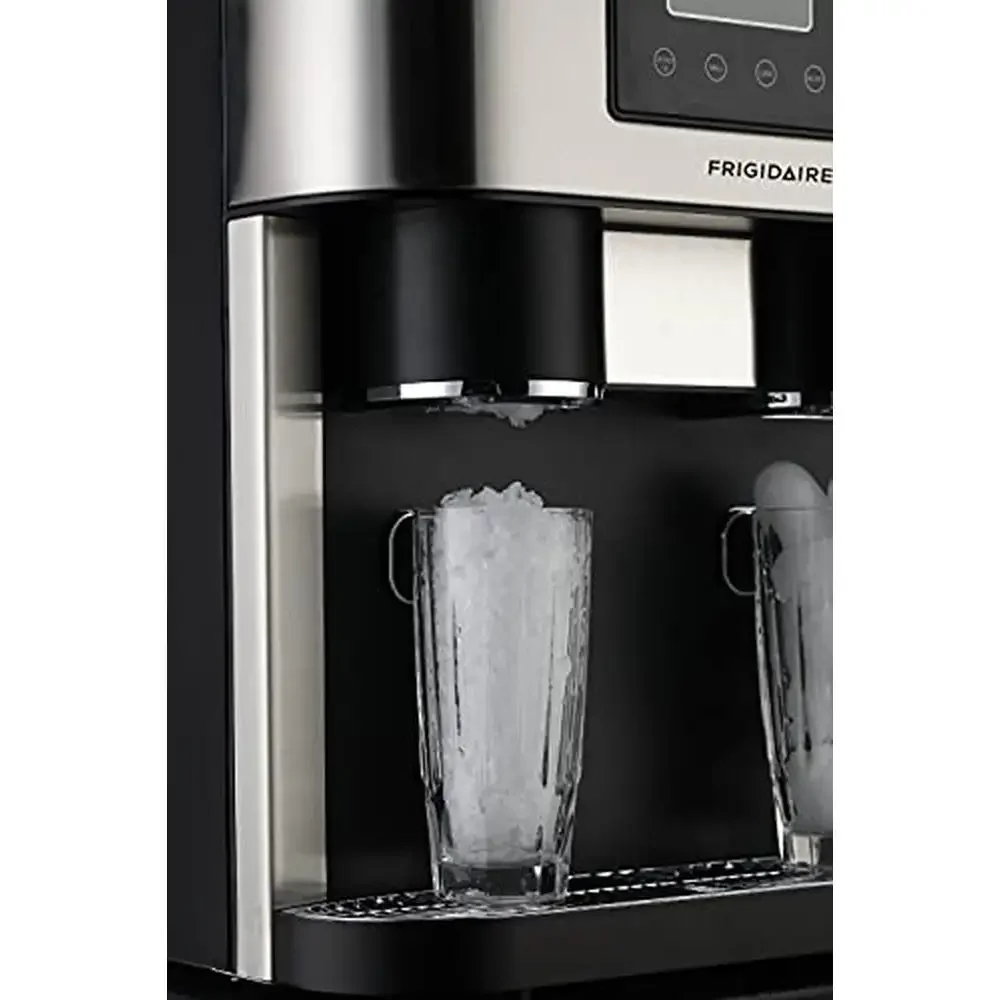 3-in-1 Stainless Steel Countertop Ice Maker Crushes 33lbs/24hrs with Water DispenserEfficiently Produces Bullet-Shaped Ice 4