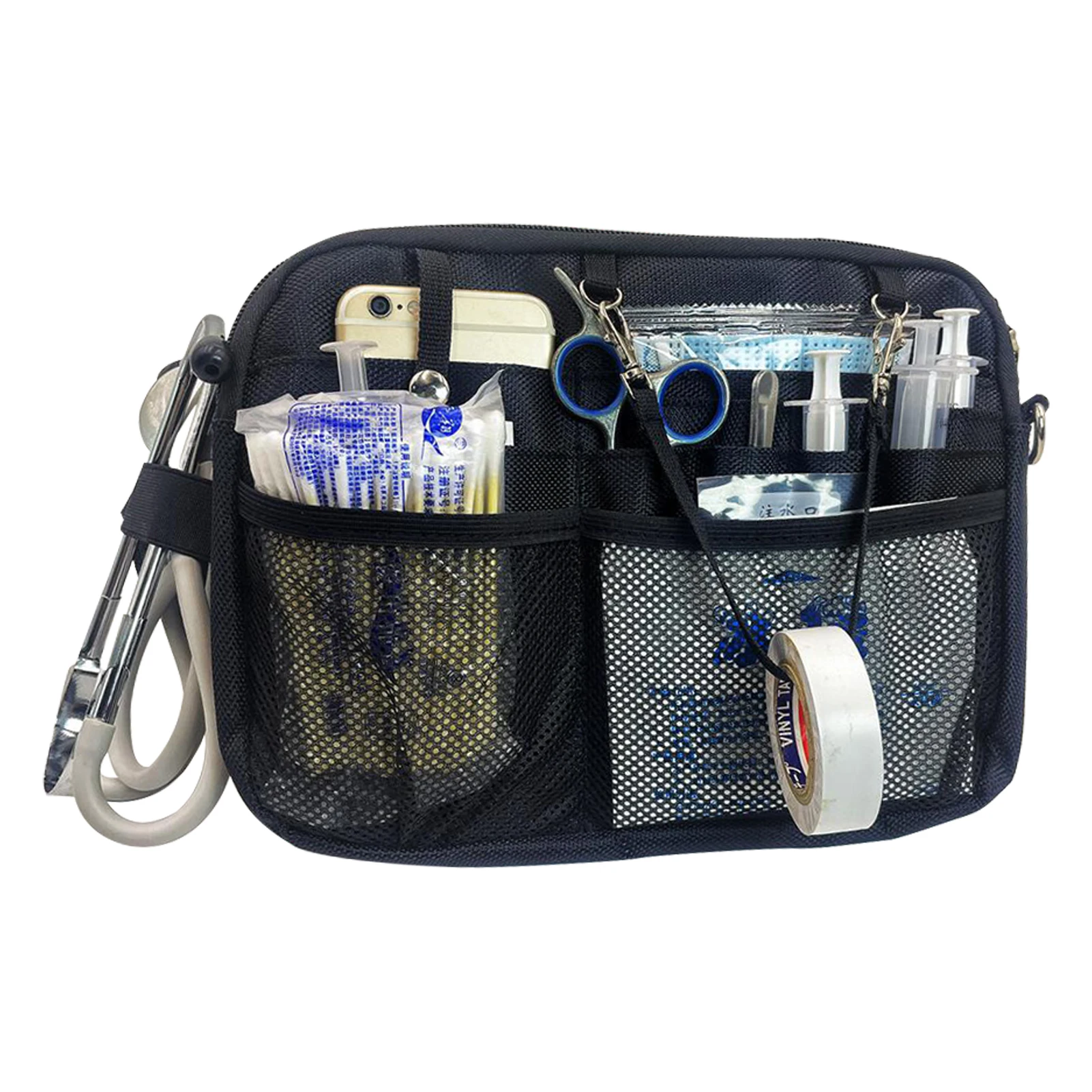 

Women Men For Stethoscope Waist Bag Zipper Closure Nurse Fanny Pack Oxford Cloth Emergency Supplies Portable Multi Pockets