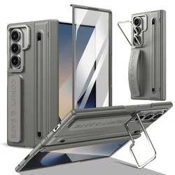 Enhanced Full - Cover Wristband Case with Lens Bracket and Hinge Protection for ForGalaxyZFold8Ultra (Gray)