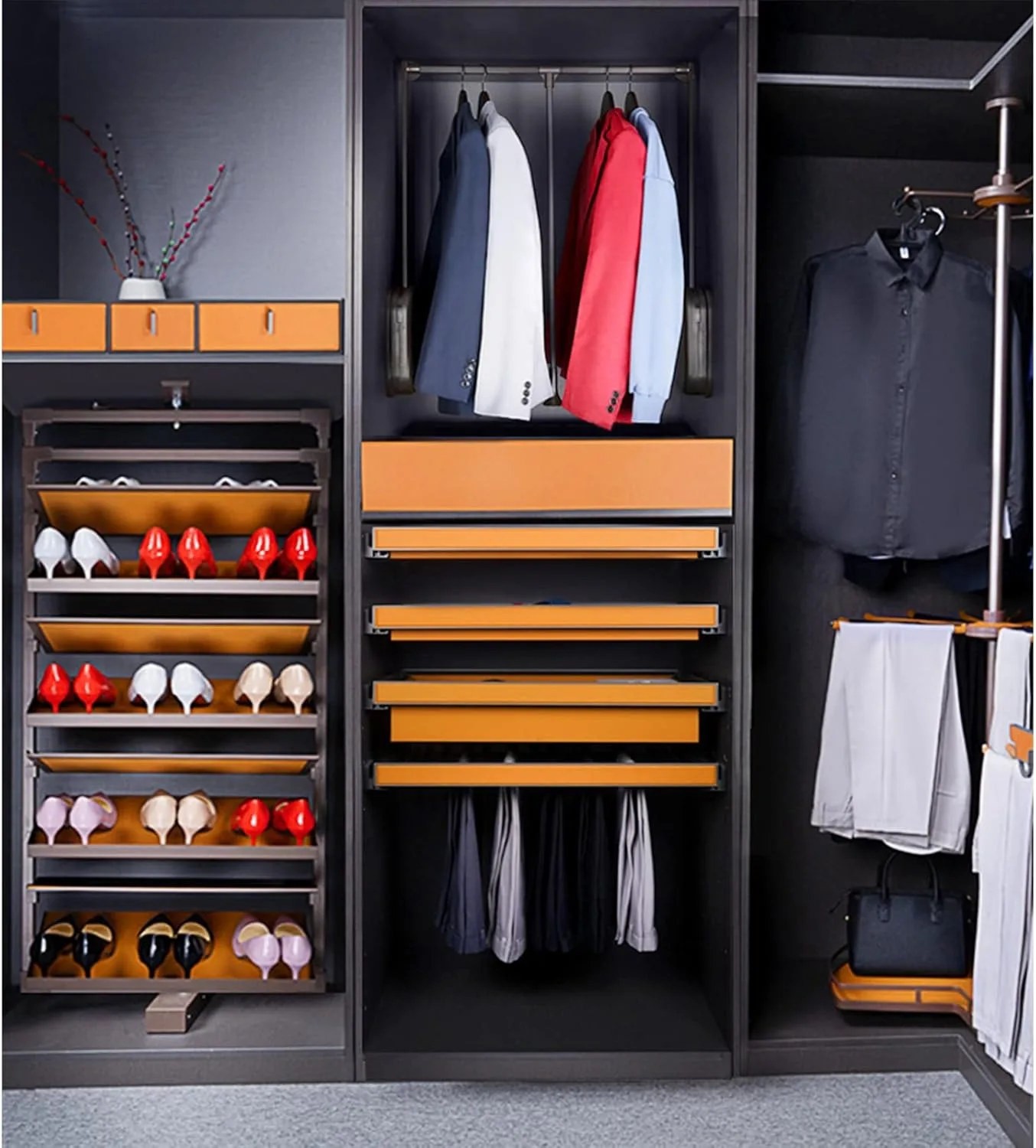 옷장 풀다운 행거 조절식 리프트 로드 수납 공간 절약 옷장 수납 옷걸이