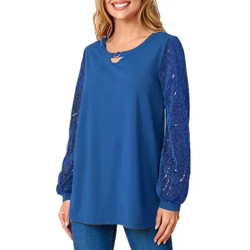 

Модное женское нижнее белье с отверстиями, базовая Повседневная Свободная футболка с длинными рукавами в стиле ретро