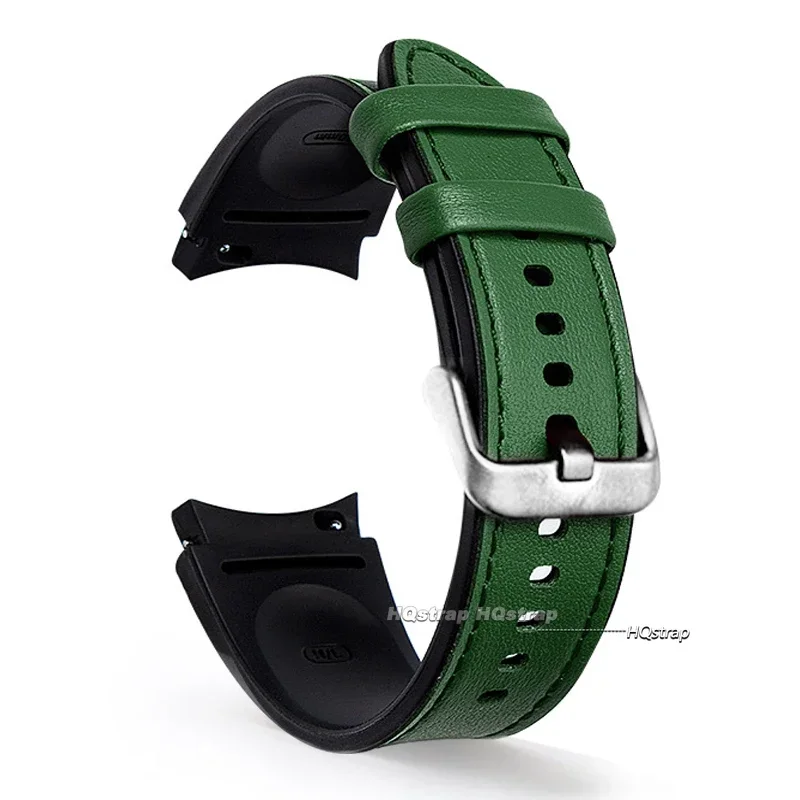 Silicone & Leather 20mm Watch Strap - Premium Two-Tone Design Bracelet