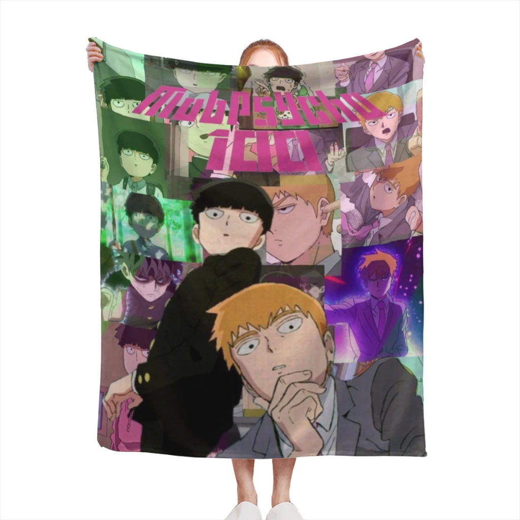 

Hot-Anime-Mob-Psycho-100 Comfortable Flanne Blanket Fluffy Soft Bedroom Decor Sofa Blankets Comforter Home and Decoration