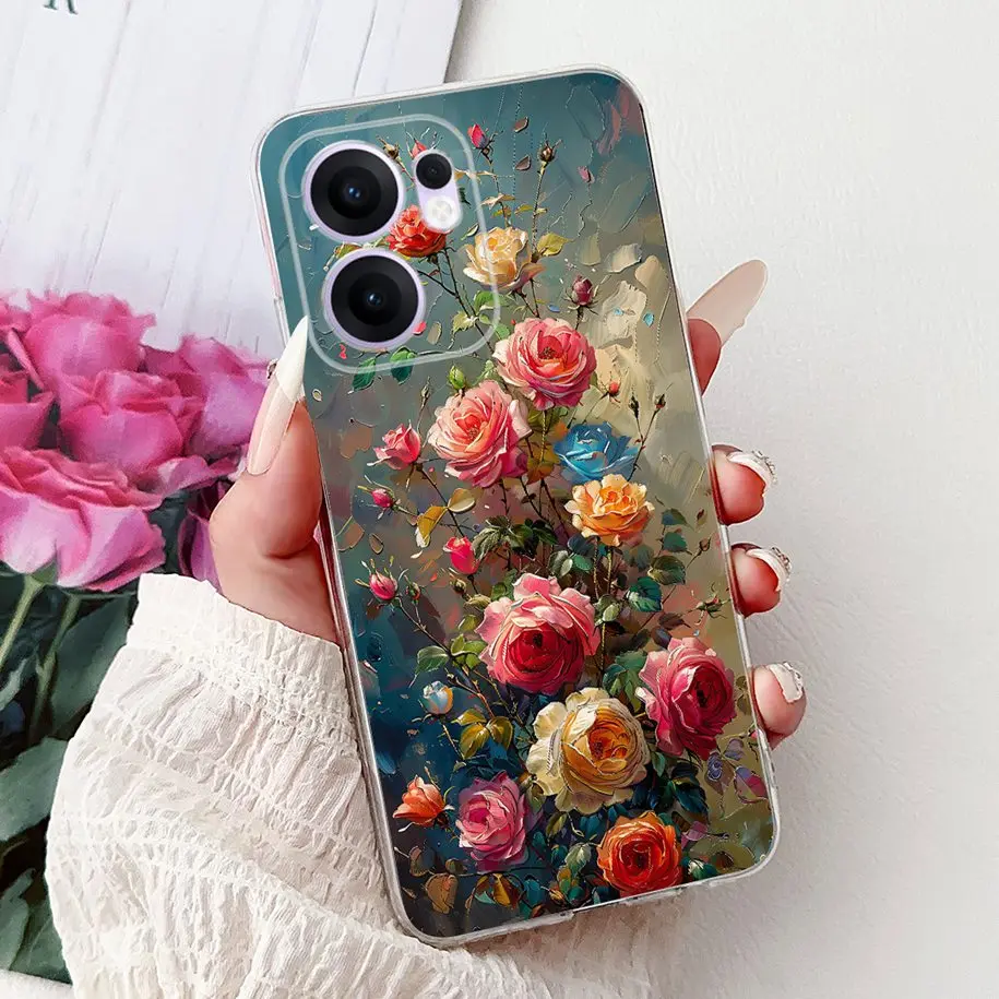 Clear TPU Silicone Soft Phone Case with Floral Design