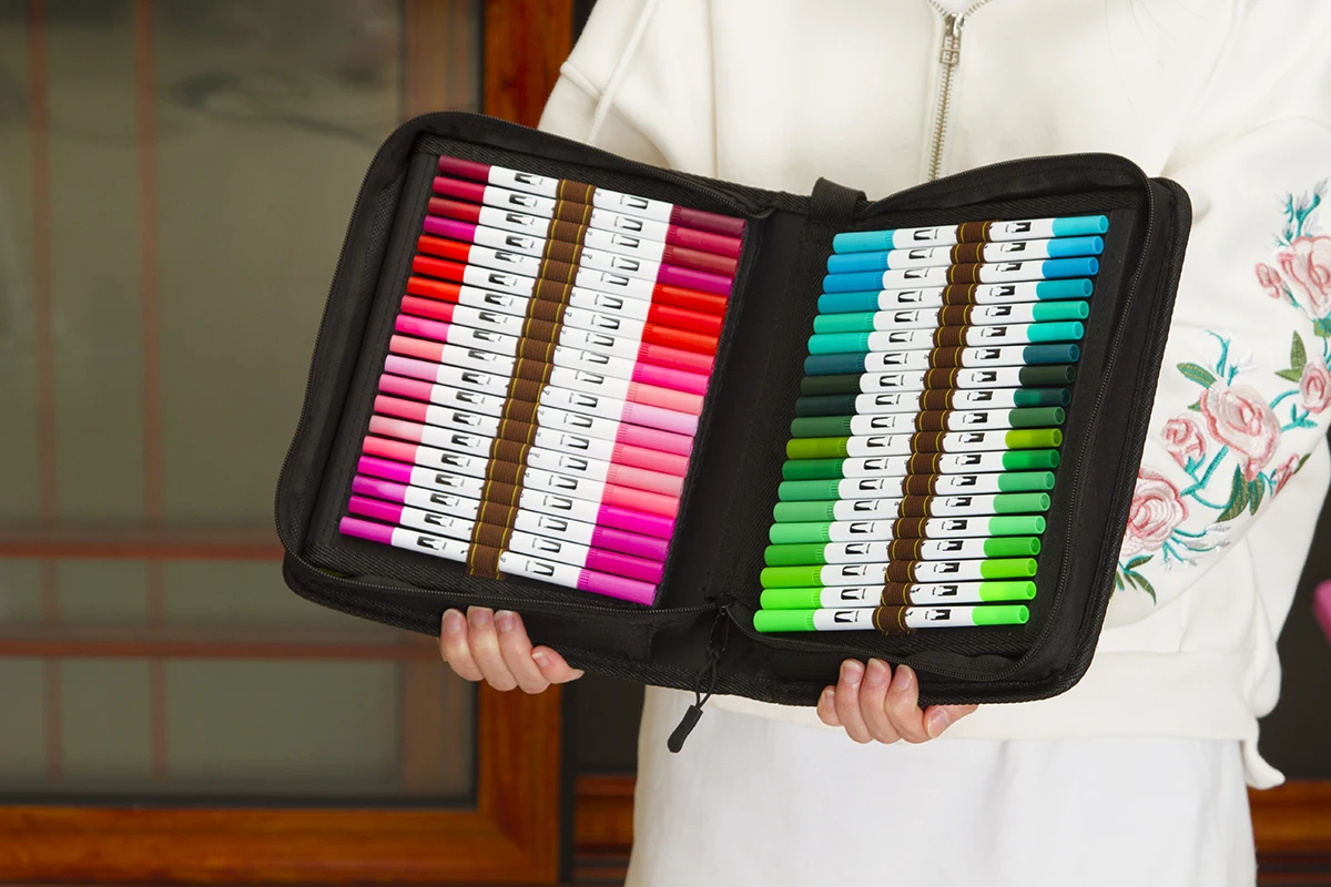 Watercolor Brush Marker Pen 60/120 Colored Dual Tip Art Felt Tip Sketchbooks For Drawing
