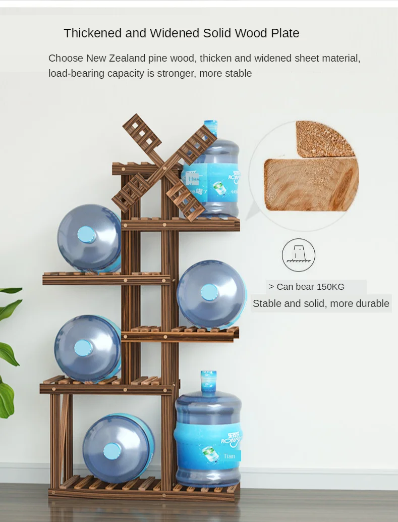 Vintage Wood Plant Stand Balcony Flower Pot Ladder Shelf Outdoor Garden Planter Indoor Plants Pots Home Storage Rack Decor