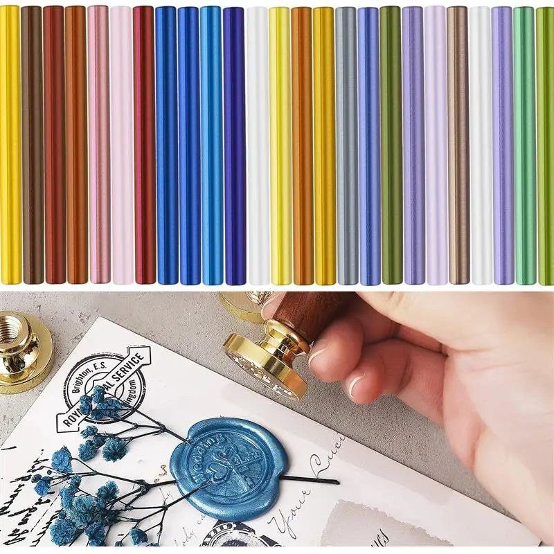 

10Pcs Sealing Wax Stick Beads For Glue Gun Melt Craft Envelope Wedding Wax Sealing Stamp Making Tool 10cm Long And 7mm Diameter