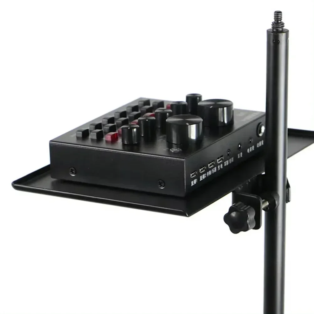 Universal Sound Card Tray Iron Clamp Music Desk Tabletop Tripod Shelf Speaker Clamp-On Mic Stand Speaker Stand Tray Holder