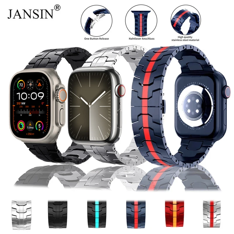 

Metal Strap For Apple Watch 9 8 7 6 5 45mm 41mm 44mm 40mm Stainless Steel Band For iWatch Series 38mm 42mm Ultra 2 49mm Bracelet