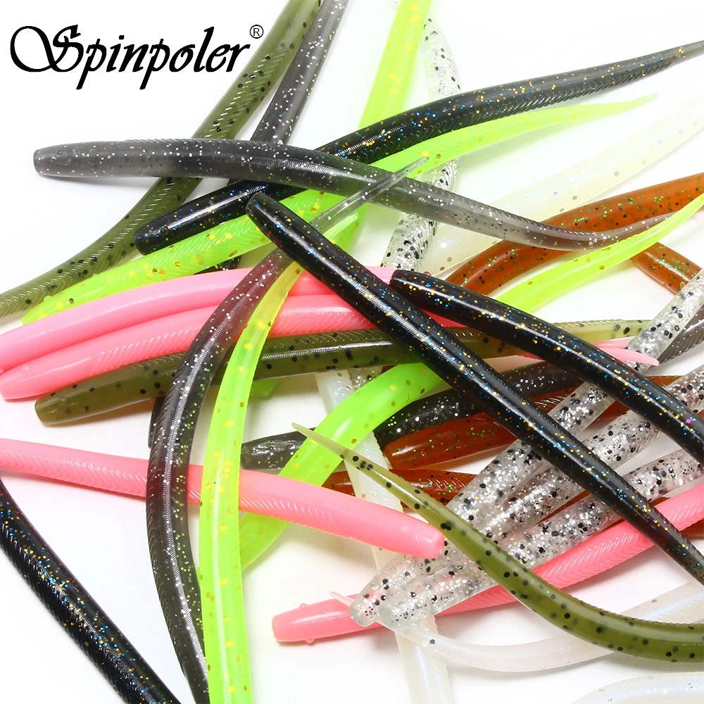 Spinpoler 10pc Fishing Bass Lure Wacky Worm Soft Bait Artificial Plastic  Stick Baits 140mm/4g For Perch Pike Trout Snook Samlmon