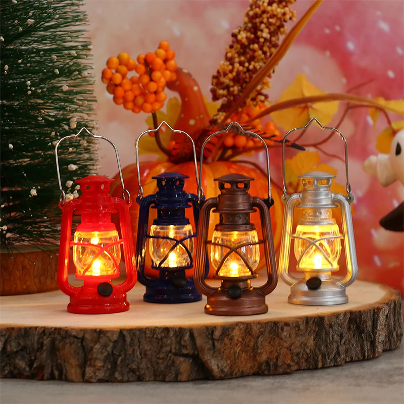 1Pc Chrismas Led Lamp Dollhouse Decor Scene Ornaments Mini Ornaments Pony Lantern Model Night Light Scene Shooting Puntelli