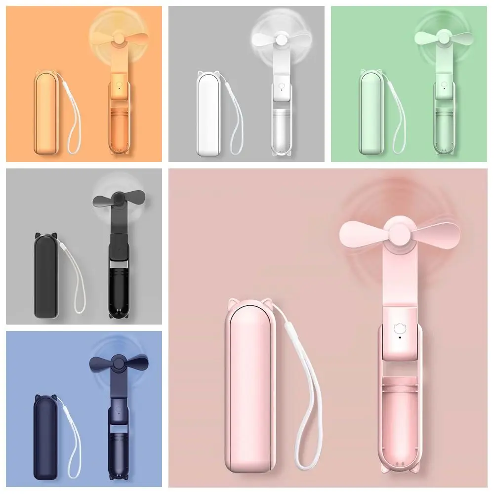 USB 충전식 휴대용 미니 핸드헬드 팬 3단 속도 2000mAh 접이식 냉각 핸드 팬 조용하고 조절 가능한 강풍 전기 팬