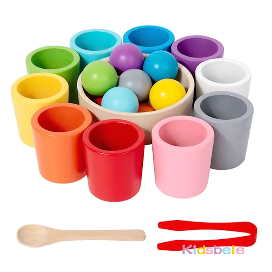Jeu sensoriel montessori en bois pour tri et apprentissage bébé_voghion.com