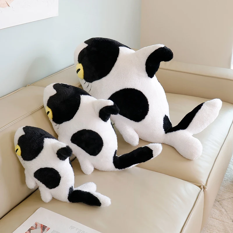 Sharkitty Plush Dolls Shark & Cat Combine Stuffed Animal Toys Cow Shark Sleeping Pillow Cushion for Kids Birthday Gifts
