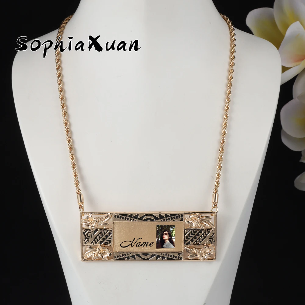 

SophiaXuan Personalized Custom Name Particular Woman Necklace Hawaiian Samoa Sea Turtle Jewelry Picture Necklaces for Women