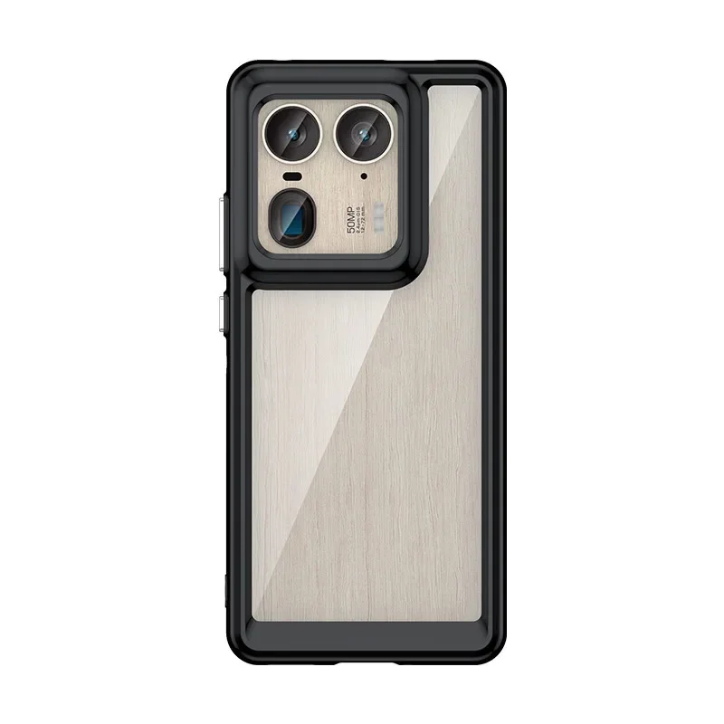 ELVEV Clear Protective Phone Cover - Transparent Back, Durable PC + TPU Material