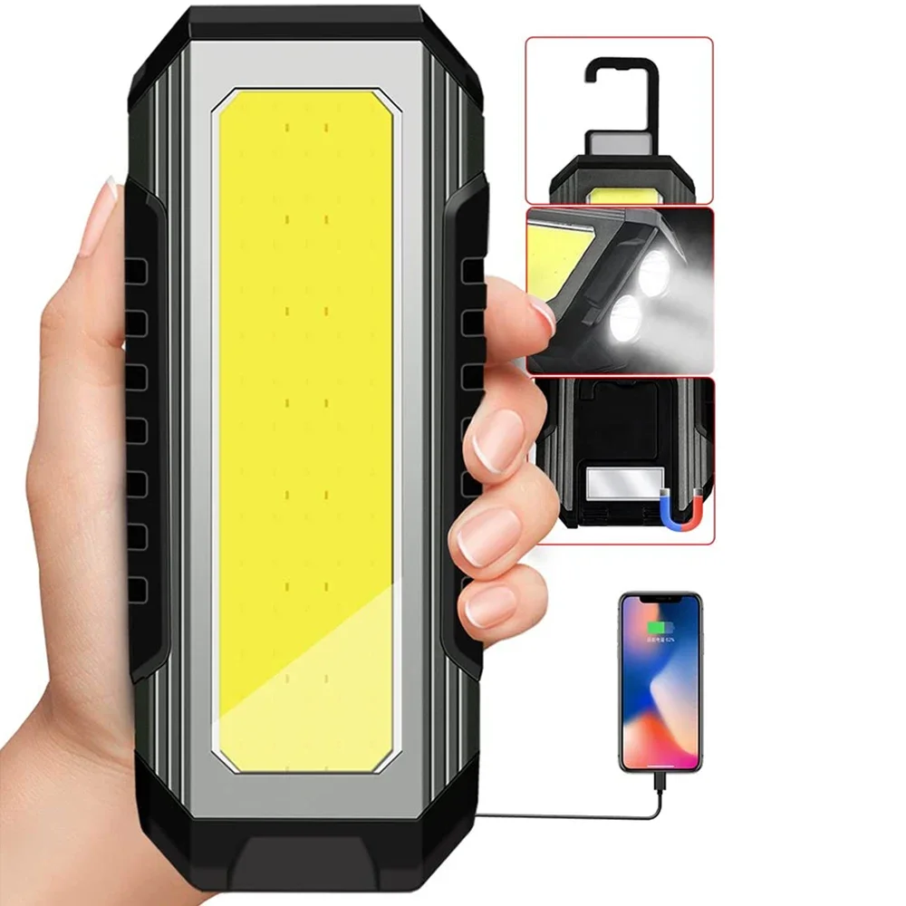 1200LM Rechargeable Work Light LED 7 Light Modes 4000mAh For Car Repairing Home