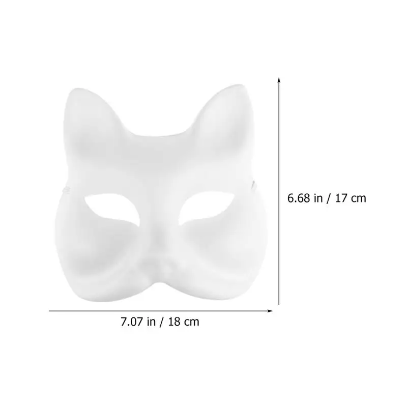 White Blank Mask Fox Mask Japanese Hand Painted Japanese Style Half Prom For Cosplay Party Kid Woman 12pcs party masks face mask 3d face masks