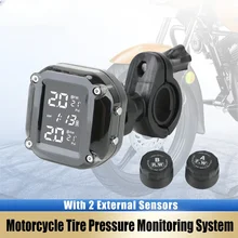 오토바이 TPMS 타이어 압력 모니터링 시스템, 외부 센서 2 개, LCD 디스플레이, 오토바이 타이어 압력 온도 센서