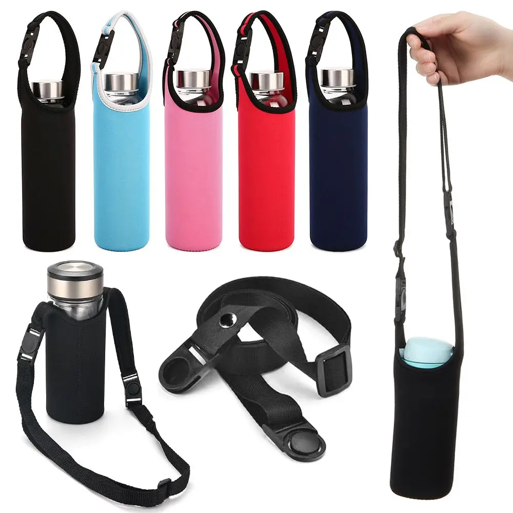 

420-1500ML Portable Sport Water Bottle Cover Neoprene Vacuum Cup Sleeve Insulat Bag With Adjustable Shoulder Straps Accessories