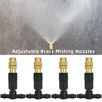 Système de refroidissement par brumisation extérieure, 5M-30M, arrosage de jardin, buses d'atomiseur en laiton de 1/4 pouces, tuyau de 4/7mm pour serre de Patio 6