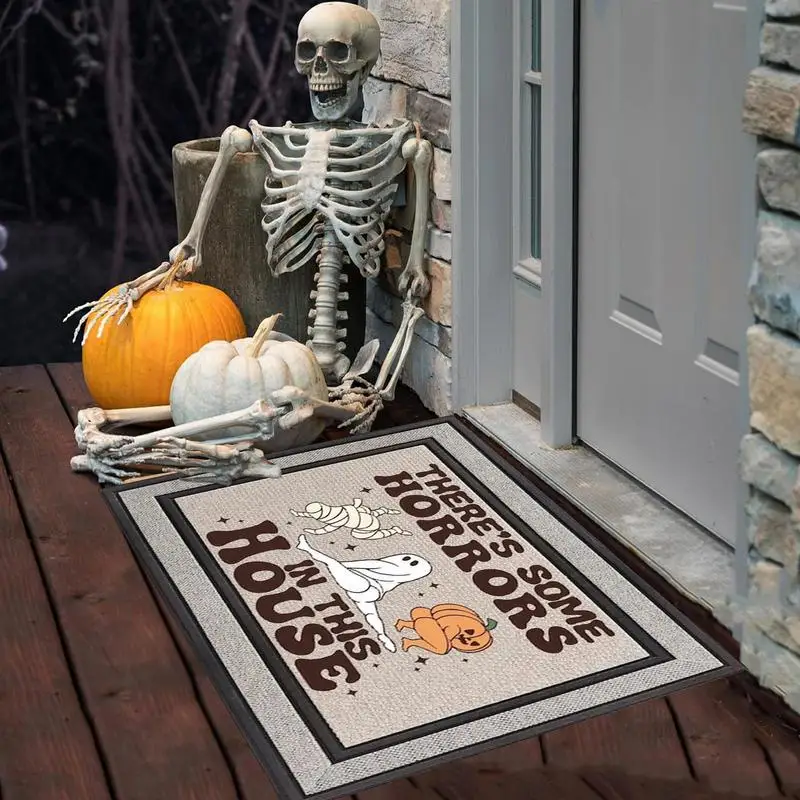 

Halloween Welcome Mat Funny Pumpkin Floor Mat Fall Seasonal Thanksgiving Halloween Indoor Outdoor Entrance Mat Home decor