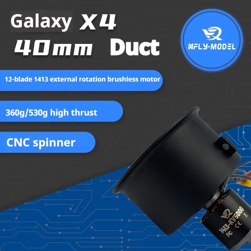 EDF Ducted Fan 40mm 12 Blade for Jet Aircraft with 4S 1413-kv5000 External Brushless Motor edf ducted fan
