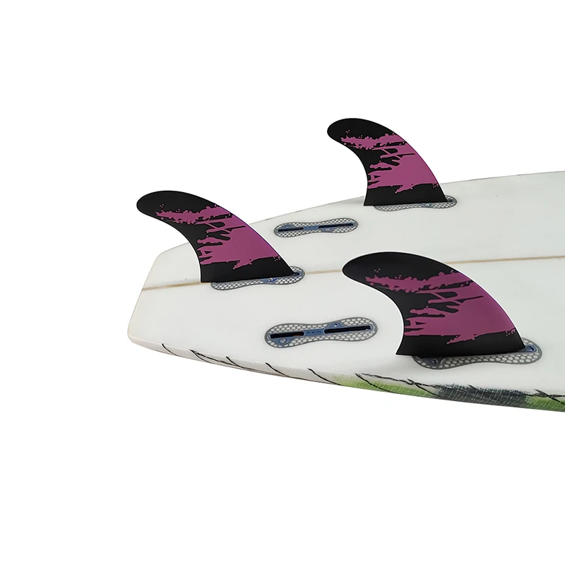 Surf New fin Double Tabs 2 M fins Black and Purple color Fibreglass fin Tri fin set Hot Style Surfing Fins
