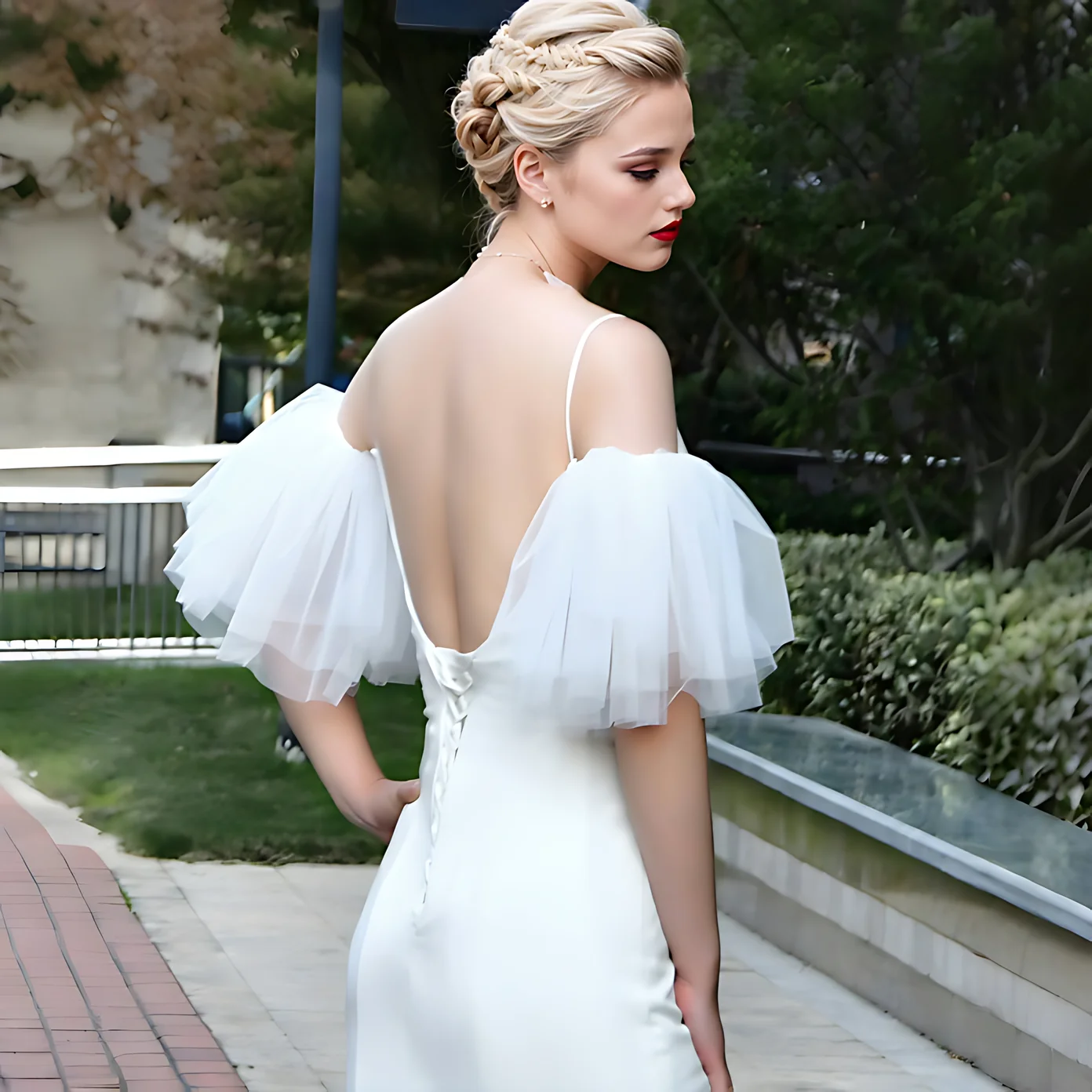Maniche staccabili da sposa Copri braccia per abiti da sposa Decorazione di matrimoni ed eventi Cinghia rimovibile Accessori per spose GP82 - Image 2