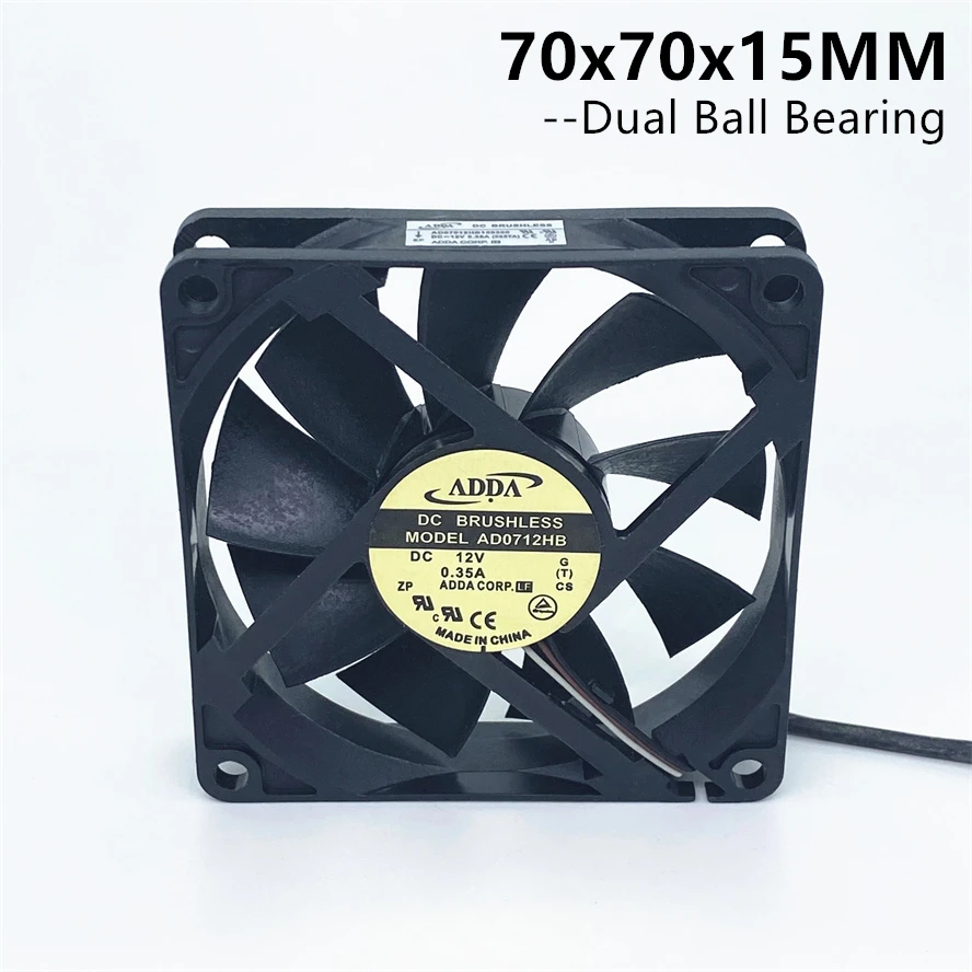 

New ADDA Dual Ball Bearing 7015 70MM 70x70x15mm Case Cooling Fan 12V 0.35A with 3pin