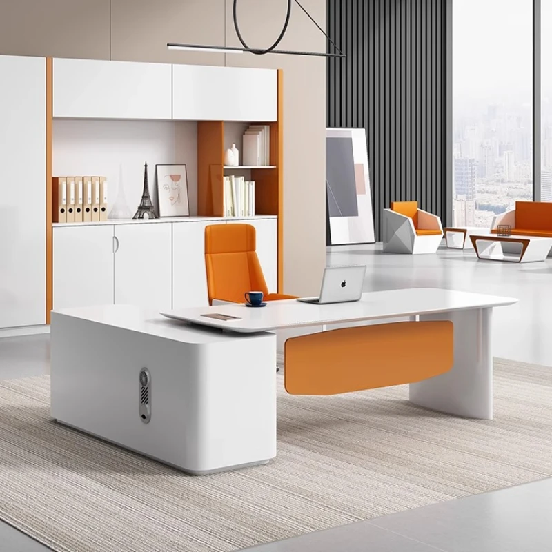 Bench Modern Office Desks Drawers Reception Accessories Desktop Computer Desks Studying L Shaped Mesa De Escritorio Furniture