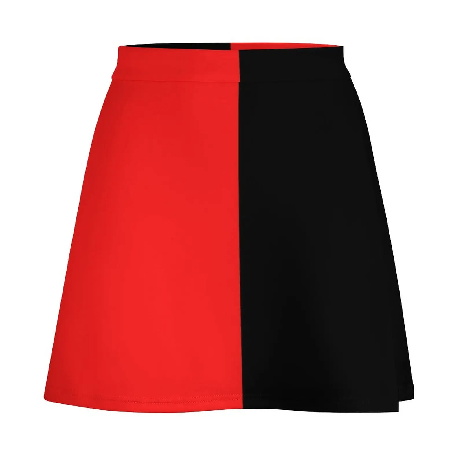 Half red Half black Mini Skirt Skirt satin festival outfit women