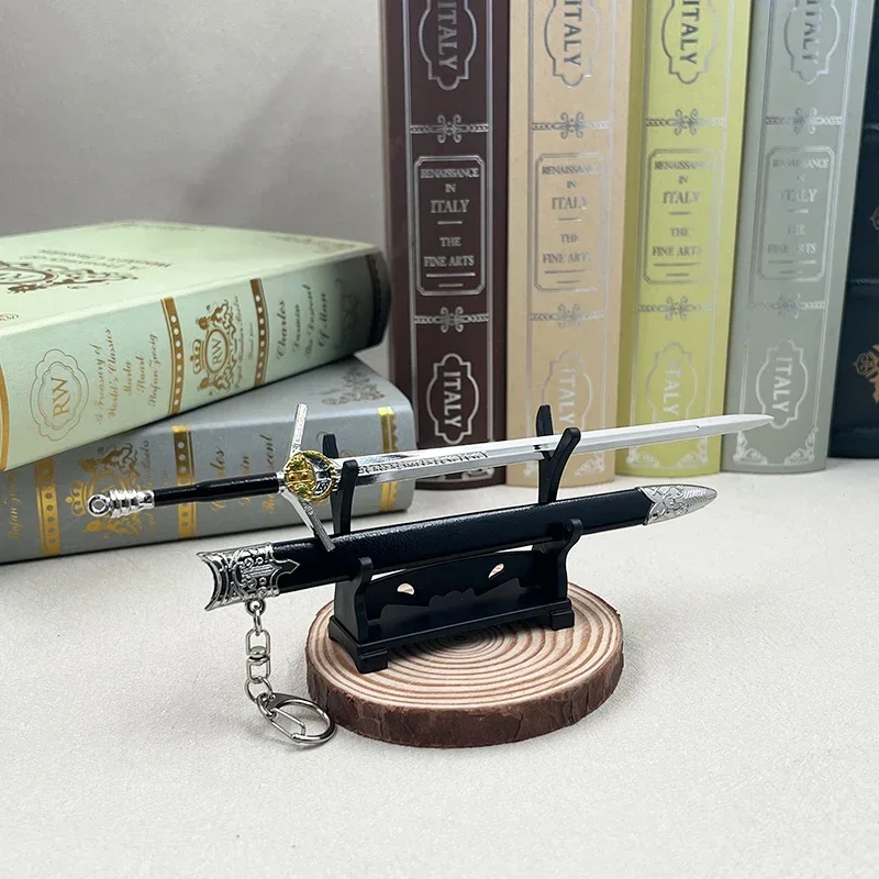 Silver Sword Home Ornament - Inspired by The Witcher Series, 23cm Full Metal Decorative Craft Piece