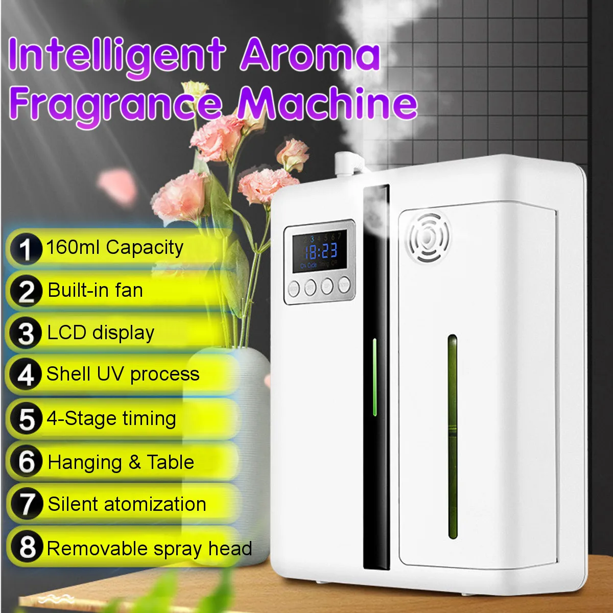 Automatic Aroma Fragrance Machine 160ml With Timer Function Essential Oil Aroma Diffuser For Home Hotel Office