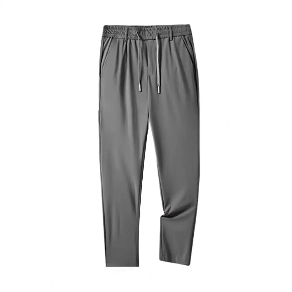 Breathable  Simple Stretchy Ice Silk Trousers Bottoms Long Pants Relaxed Fit   for School